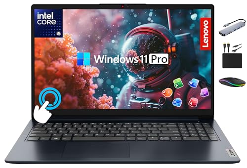 Lenovo IdeaPad Touchscreen Laptop 2025-2026 Business Computer, Lifetime Office, 15.6' FHD, 10-Core Intel i5, 24GB RAM, 1TB Storage (512GB SSD +500GB Ext), Long Battery, MarxsolAccessory, Win 11 Pro