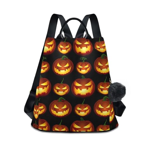 Sac à dos femme motif citrouille d'Halloween avec fermeture antivol idéale pour voyage