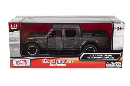 Motormax 2021 Jeep Gladiator Rubicon 1:27 Scale Diecast Model Car Granite Dark Grey All Star Toys Exclusive 79368
