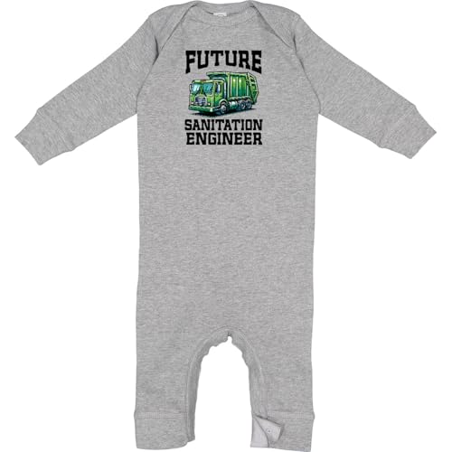 inktastic Future Sanitation Engineer Garbage Truck Baby Romper Coveralls