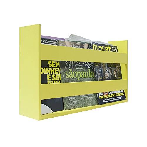 Porta Livros e Revistas de Parede Kapos Amarelo