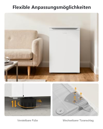 Upstreman 98L Gefrierschrank，Tiefkühltruhe mit 3 Fächer (1 Schublade)，Vier-Sterne-Kühlung Freezer, Gefrierschrank Kompakt UF98-Weiß