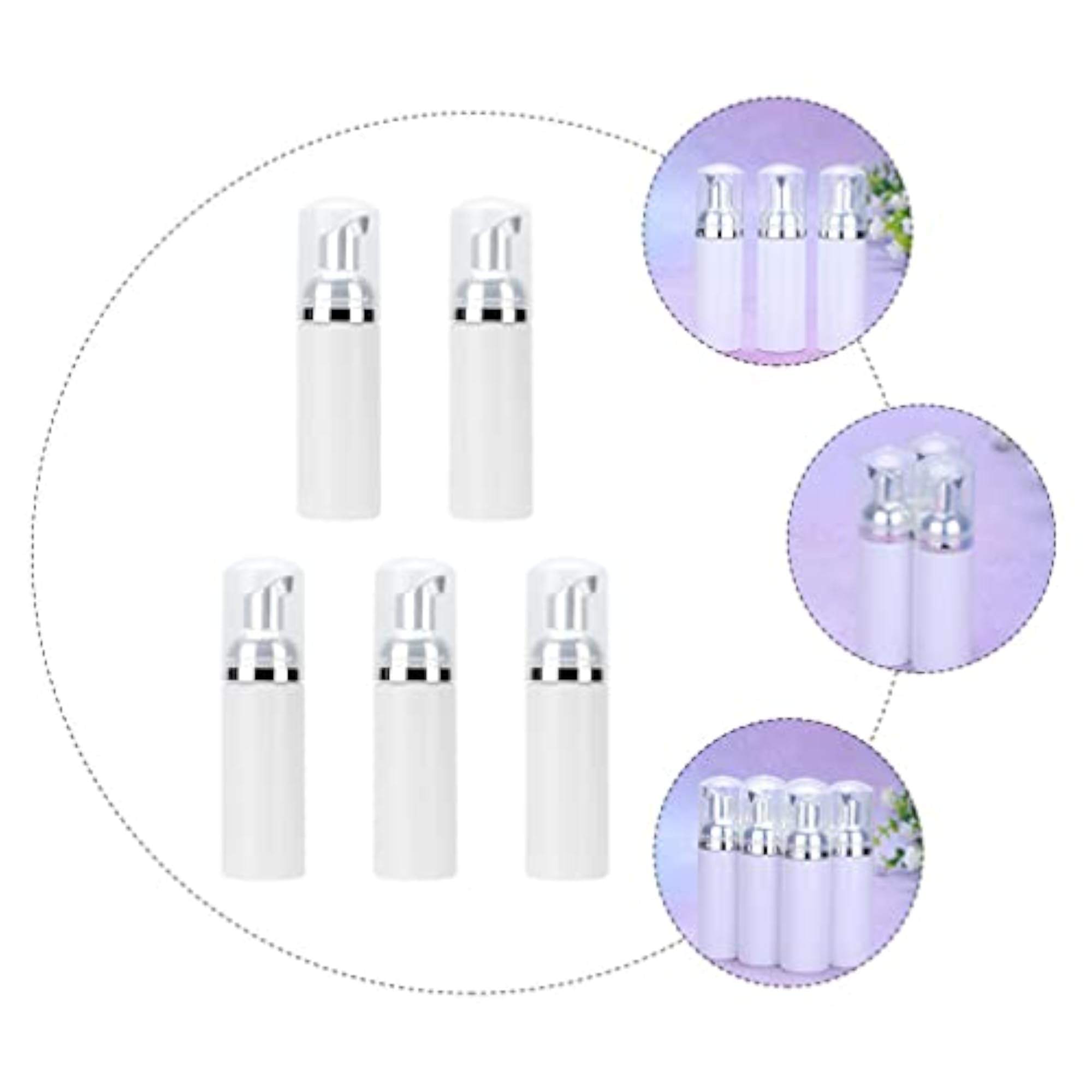 5pcs 60ml Mini Foam Pump Bottle Dispenser