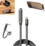 2-in-1 USB Type-C Charging Cable with Invisible Holder, 240 W, Fast Charging, with Built-In Mobile Phone Stand, Braided, 1.5 m, for Tablets, Mobile Phones 2PC