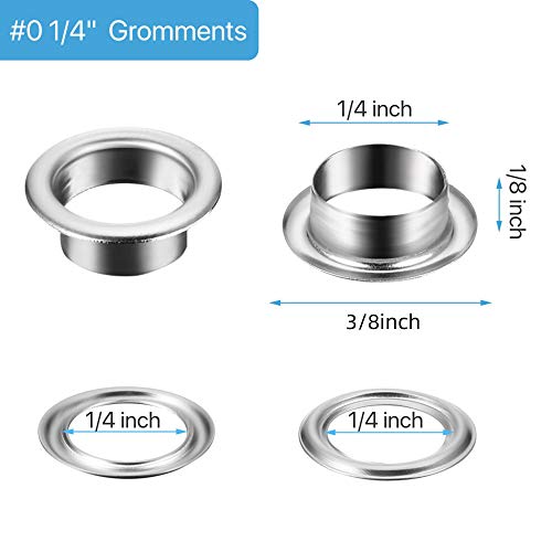 image for WILLBOND Grommet and Washer Grommet Kit Nickel Finish Eyelet for Cloth