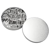 24-Piece Stainless Steel Mini Geometric Shaped Cookie Biscuit Cutter Set Square Heart Triangle Round
