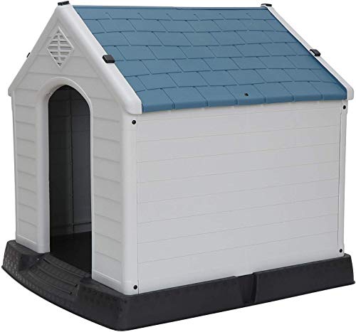 BBBuy Plastic Dog House for Small to Medium Dogs Water Resistant Pet Puppy Kennel Shelter Indoor Outdoor Pet Dog House