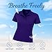 Opna Women's Dry-Fit Golf Polo Shirts 3-Button Golf Polo's in 20 Colors XS-3XL Shirt PURPLE-S