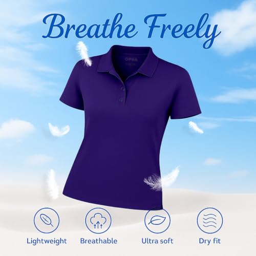 Image of Opna Women's Dry-Fit Golf Polo Shirts 3-Button Golf Polo's in 20 Colors XS-3XL Shirt