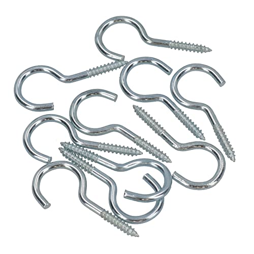 Screw Hook Fasteners Hangers Zinc Coated Finish 16mm Dia 50mm length 10pc