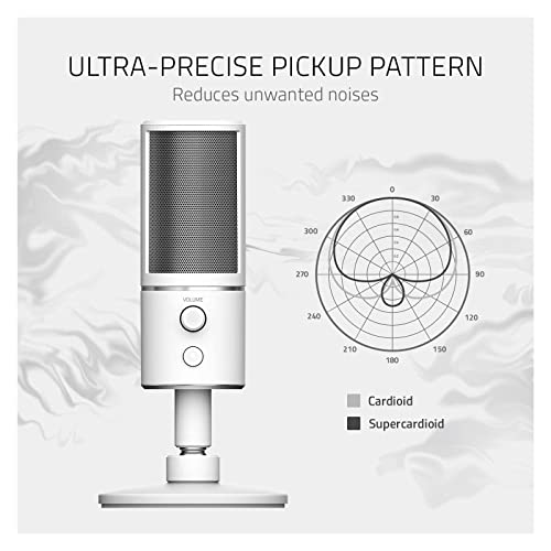 Microphone de streaming USB haut de gamme supercardioïde couleur blanc mercure épuré