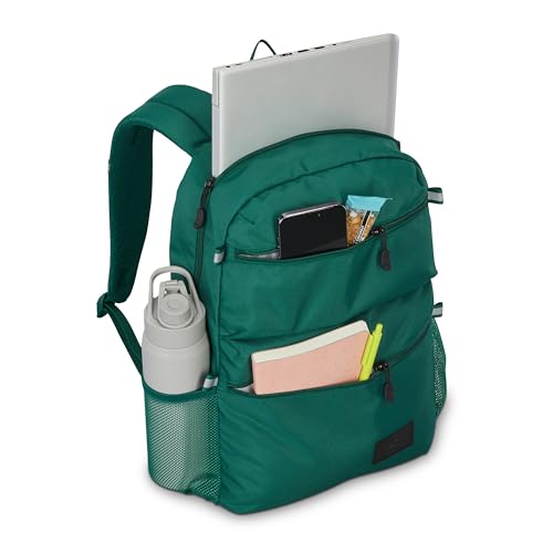 Image of High Sierra Everclass Backpack - Travel or Work Laptop Bookbag with 360 Reflectivity, Dual Water Bottle Pockets & Fits Laptops Up To 15.6 inch, Malachite Green