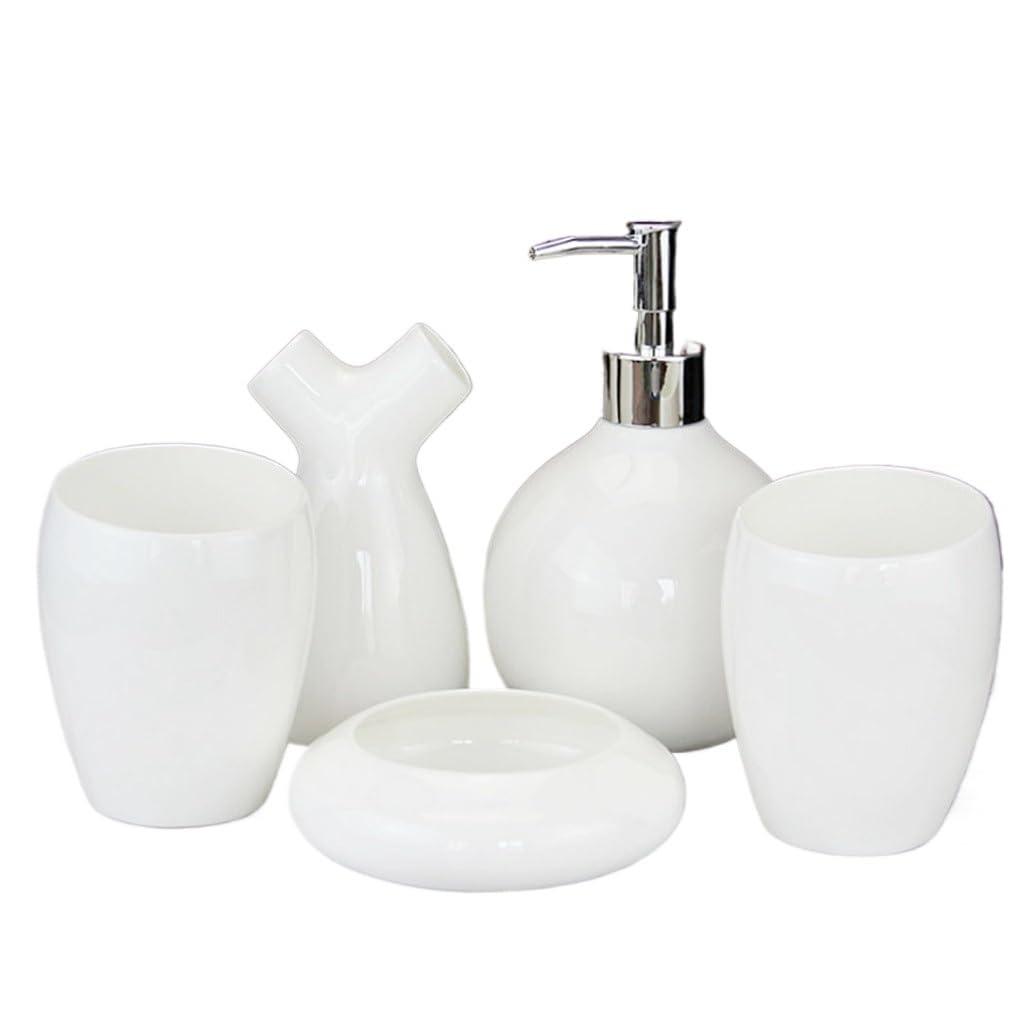 Artículos de tocador hotel baño cerámica juego con tarro de porcelana dental
