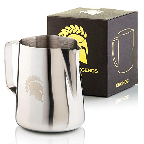 Barista Legends Latte Art Milchkännchen Kronos Silber Profi...
