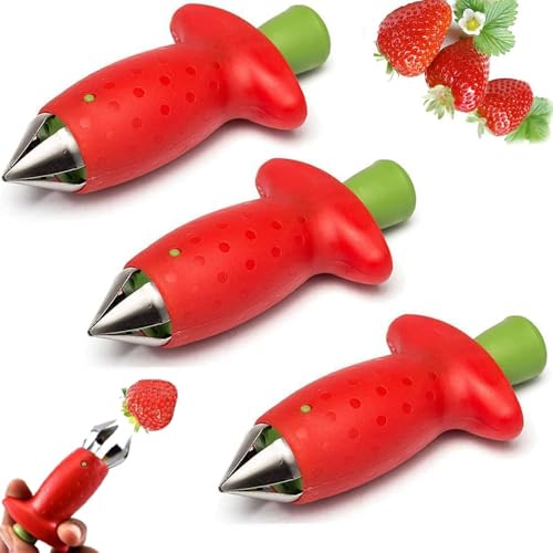 3Stück Krallen Erdbeerentkerner,Obstentkerner,Erdbeer Strunkentferner,Erdbeerstrunkentferner,Einfaches Entfernen von Strünken,Strunkentferner für Weiches Obst und Gemüse