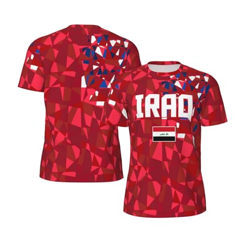 DABOYOZHZH Iraq Flag Cool Iraqans (41) Sports Jersey Mesh T-Shirt 3D Print for Running Cycling Soccer Tennis Fitness Climbing Shirts