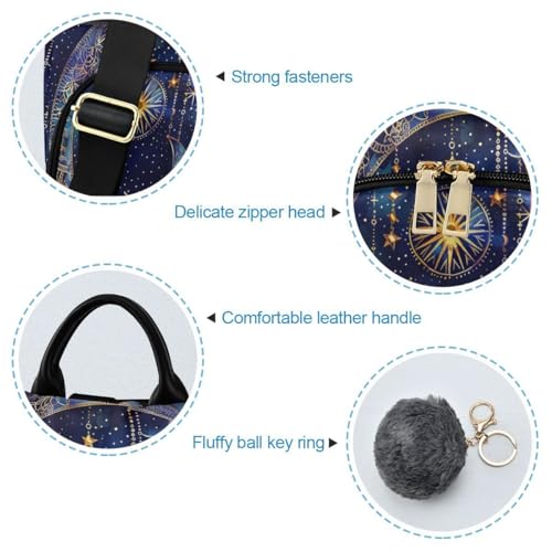 Image of ALAZA Astrology Mystical Bohemian Moon Stars Boho Trips Hiking Camping Rucksack Pack for Women