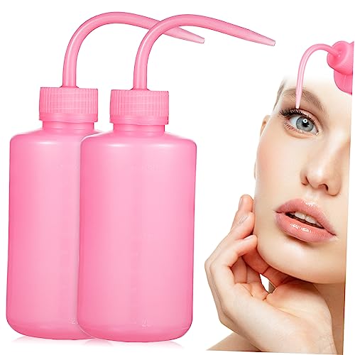 PartyKindom 2Piezas Botellas de Limpieza de Pestañas Unidades Botellas Exprimibles de Plástico Herramientas de Riego Ligeras y Portátiles para Lavado y Cuidado de