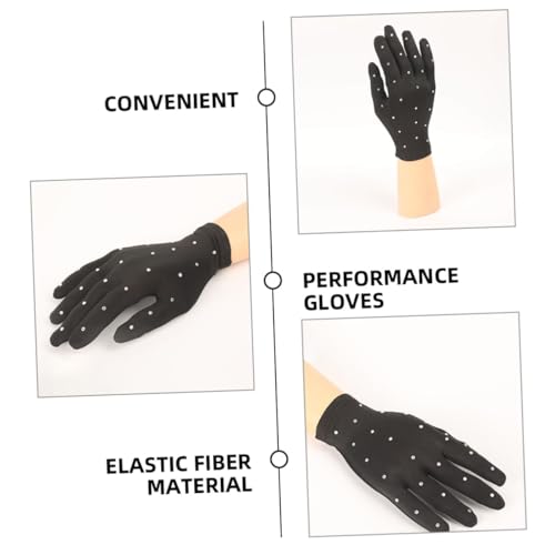 BESPORTBLE Rhinestone Stage Performance Gloves for Dance and Figure Skating Comfortable Stretchable Party Finger4