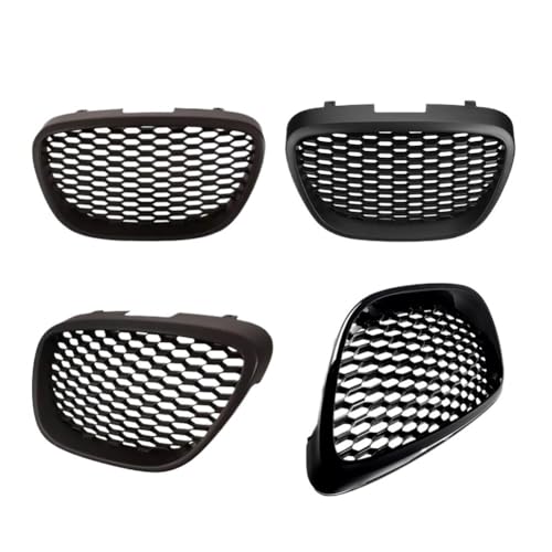 Rejilla de malla negra delantera desbadged tipo panal para Seat Leon MK2 1P