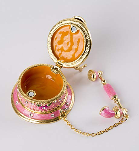 Sevenbees Hand Painted Enameled Decorative Telephone Hinged Jewelry Trinket Box Gifts #TOP4