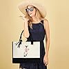 sundee Personalized Initial Canvas Beach Bag, Canvas Tote Bag with Inner Zipper Pocket, Monogrammed Gifts Tote Bag for Wedding, Birthday, Holiday - Letter J #1