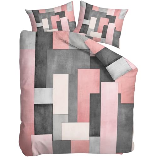 Geometry Double-Sided Duvet Cover Set Full Size, Minimalism 3D Effects