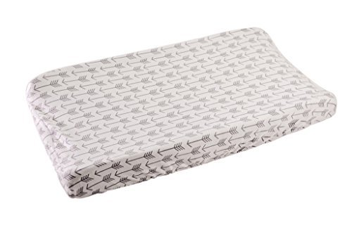 Changing Pad Cover for Baby Boys & Girls by Danha - White and Grey Arrow Pattern Changing Table Pad Cover | Woodland Nursery Bedding Decor