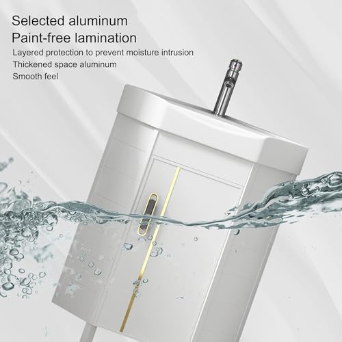 Mueble baño con lavabo suspendido de esquina de 38cm con grifo para espacio pequeño 4