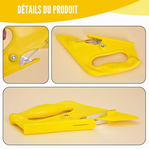 2 Pièces Couteau De Coupe De Tapis Jaune, Créatif Polyvalent, Poignée Confortable Ergonomique, Réutilisable, Coupe-Tissu Coupé. – vue 3