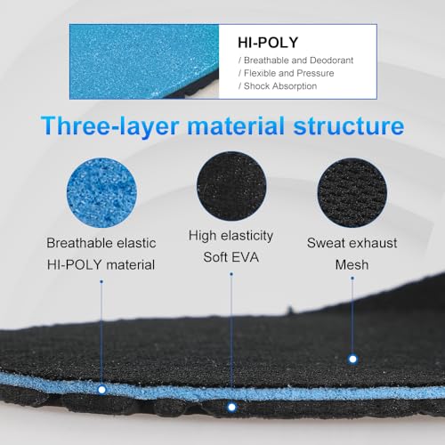 Image of XINIFOOT 3 Pairs Elastic Shock Absorbing Shoe Insoles Breathable Honeycomb Sneaker Inserts Sports Shoe Insole Replacement Insoles for Men (Black)