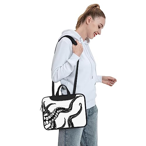 Sac d'ordinateur portable 13 pouces noir imprimé pieuvre pour le bureau - 7