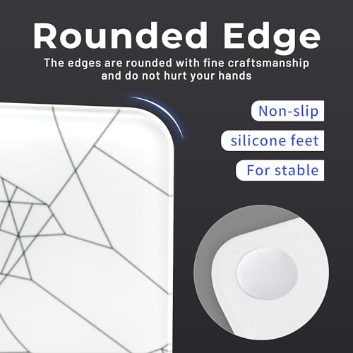 Image of XVX Glass Mousepad for Gaming, White Spider Webs Hard Gaming Mouse Pad, Professional Large Mouse Mat 16.2 inch x 12.2 inch, Special Glass Surface with Improved Precision and Speed