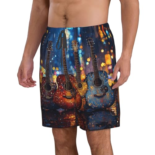Men's Swim Trunks Quick Dry Beach Board Shorts Bathing Suits - Guitars Music2