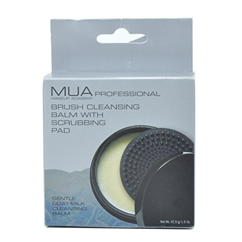 MUA Professional Brush Cleansing Balm with Scrubbing Pad 1.5 oz, Gentle Goat Milk Cleansing Balm
