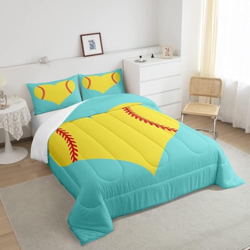 Image of Feelyou Softball Bedding Set Toddler Size for Kids Boys Girls 3Pcs