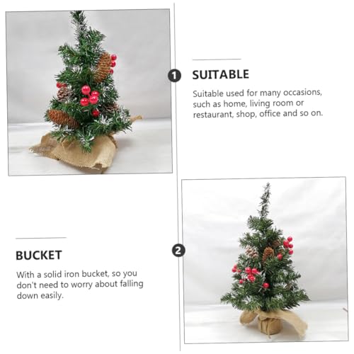 Árbol de Navidad pequeño de arpillera TOPPERFUN para decorar espacios reducidos 4