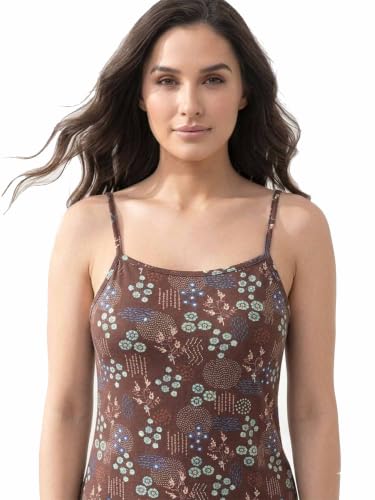 Image of Inner Sense Organic Cotton Nighty for Women Stylish I Above Knee Length Spaghetti with Scoop Neck Design I Adjustable Straps Camisole for Woman to Wear Solo or Layered