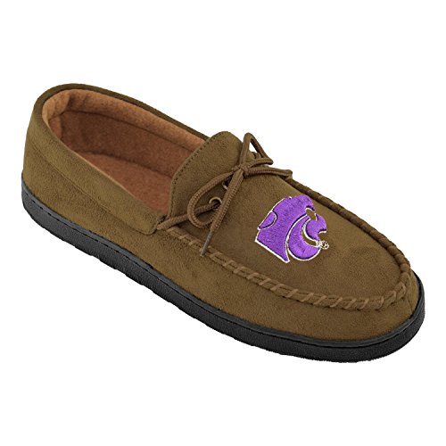 College Edition NCAA (Team) Premium Men’s Moccasin Shoes – Comfortable Flannel Lining Indoor and Outdoor use Easy Slip on and Off,