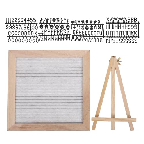 HAMPPLIES Bacheca in Panno con Cornice in Legno con Lettere e Simboli Supporto Stabile Lavagna Messaggi Decorativa per Festa Compleanno e Scrivania