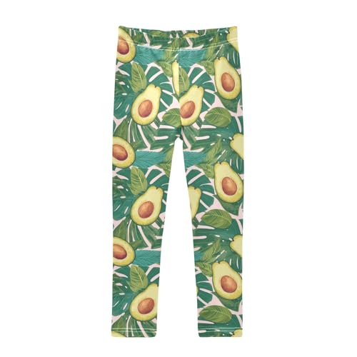 Girls Leggings Avocado Green Leaf Kids Length Leggings Pants Toddler Athletic Soft Tights Trousers 4T