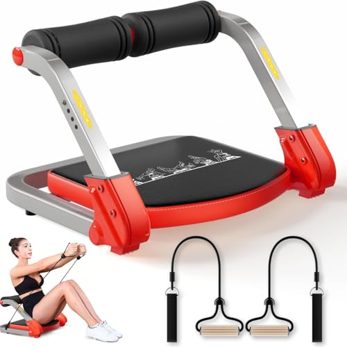 Image of Abdominal Workout Equipment for Home Gym | Crunch Sit-Up Machine with 4-Level Resistance & Automatic Rebound | Foldable Core Trainer for Belly Fat Loss & Full-Body Workout - 350 lbs Capacity