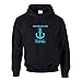 Produktbild shirtdepartment Hoodie Hamburger Jung Kapuzenpullover Anker Hamburg St. Pauli Reeperbahn Kiez HH, schwarz-Cyan, XXL