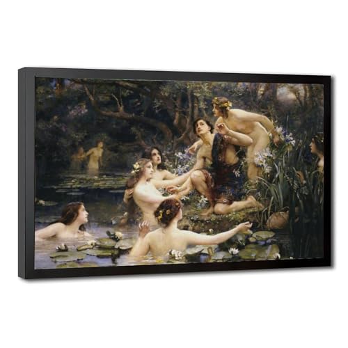 Impression sur toile Hylas et les nymphes de l'eau Henrietta Rae 20x30 cm
