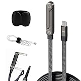 Cargador Plano para Móvil Cargador Plano USB C Cable de Carga con Soporte Invisible Compatible para Teléfonos Móviles Tabletas y Diversos Dispositivos USB C 1.5m con 1 Organizador de Cable en Datos