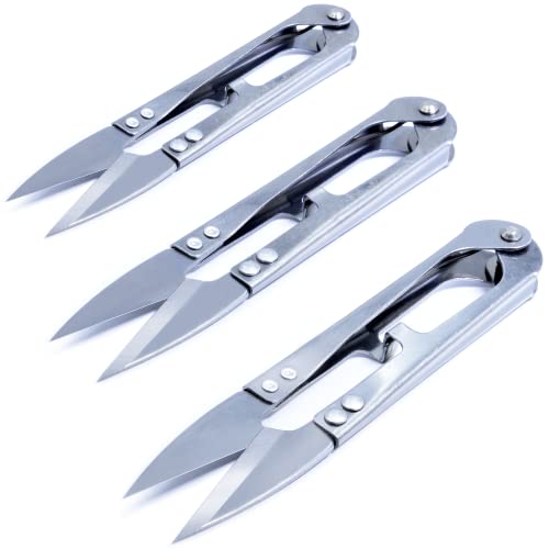 zefiru Packung mit 3 Fadenschneidern, aus Edelstahl, 10,5 cm, kleine Mehrzweckschere, Präzision, Näharbeiten, Gartenschere, Brotschere, Pflanzen, Bonsai Schere, Saatschere, Samen Cover