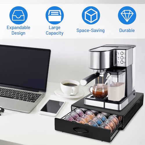 Miniatura 6 de Joyboy Soporte Para Cápsulas De Café,Soporte Organizador,Dispensador Capsulas Compatible,Cajón Para Almacenar Cápsulas,Soportes Para Cápsulas De Café Para 40 Cápsulas Vertuoline