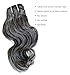 Clytie Raw Body Wave Salt and Pepper Gray Human Hair Bundles, One Donor Wavy Grey Human Hair Bundles 50% Grey Mixed Black Color 1 Bundle 10IN Virgin Hair Weave Weft
