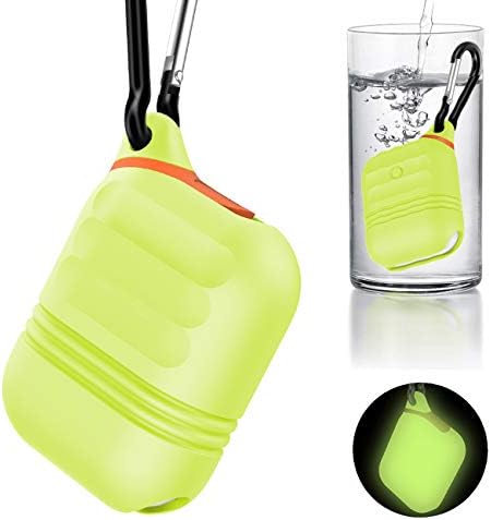 MICOK Compatible Airpods Case, Waterproof Airpods Cover, Shock Resistant Silicone Airpods Case Cover and Skin with Keychain for Airpods 1 & 2 [Not for Wireless Charging Case] , Airpods Accesssories