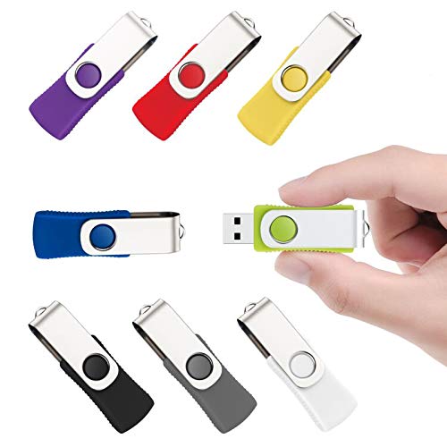 32GB USB Stick 8 Stück Einklappbarer Flash Speicherstick 2.0 Flash Drive Pack Rotate Metall USB-Sticks, Mehrfarbig